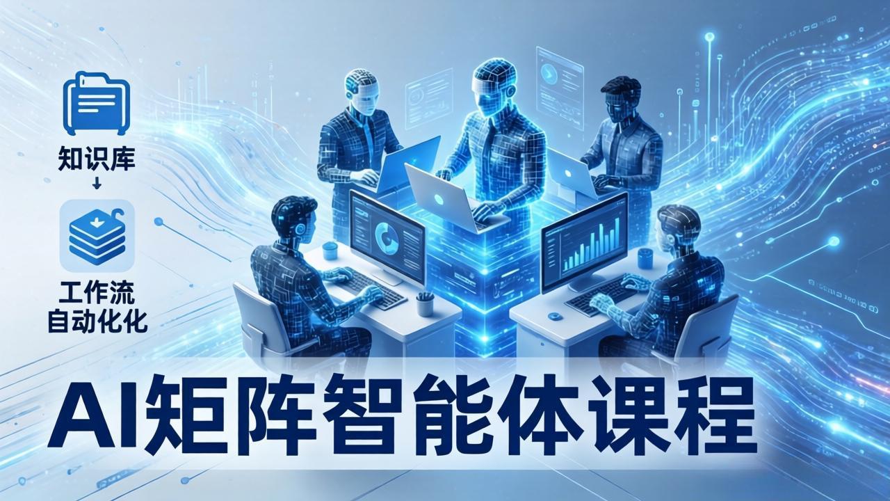 AI矩阵智能体实战：100个数字员工批量生产内容，文本知识库+工作流自动化全搞定-鑫源云网创