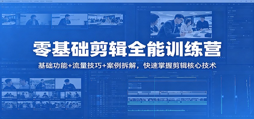零基础剪辑全能训练营：基础功能+流量技巧+案例拆解，快速掌握剪辑核心技术-鑫源云网创