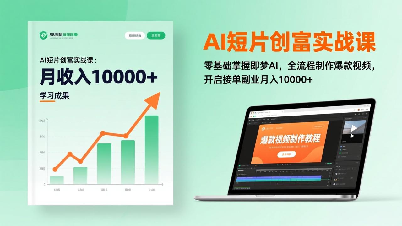 AI短片创富实战课：零基础掌握即梦AI，全流程制作爆款视频，开启接单副业月入10000+(更新-鑫源云网创