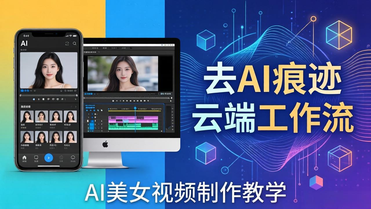 AI美女视频制作教学：去AI痕迹，云端工作流出图，手机电脑均可，不需要配置-鑫源云网创
