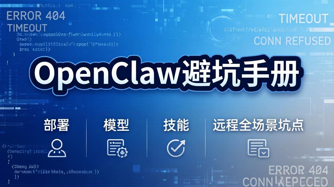 OpenClaw避坑手册：部署+模型+技能+远程全场景坑点，一次性给你说全，少走弯路-鑫源云网创