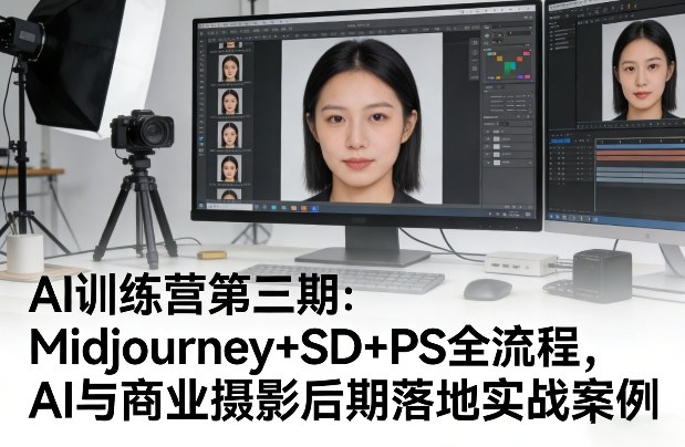 AI训练营第三期：Midjourney+SD+PS全流程，AI与商业摄影后期落地实战案例-鑫源云网创