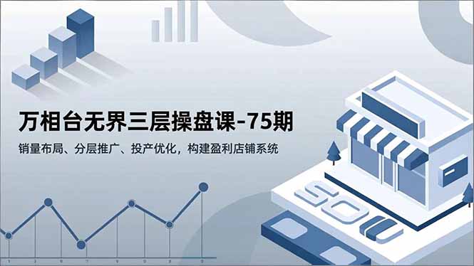 万相台无界三层操盘课-75期，销量布局、分层推广、投产优化，构建盈利店铺系统-鑫源云网创