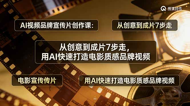 AI视频品牌宣传片创作课：从创意到成片7步走，用AI快速打造电影质感品牌视频-鑫源云网创
