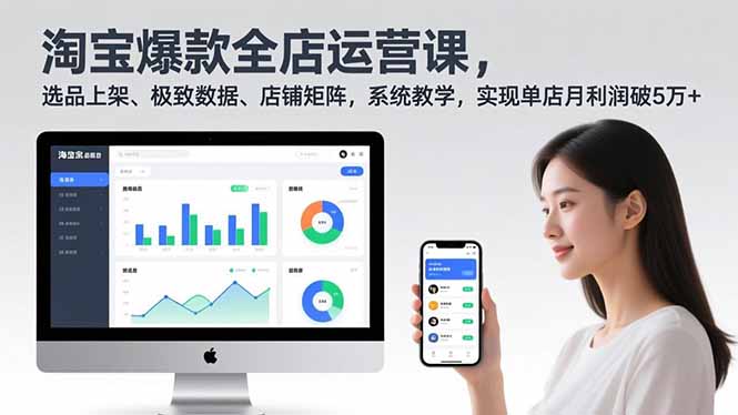 淘宝爆款全店运营课2.0，选品上架、极致数据、店铺矩阵，系统教学，实现单店月利润破5万+-鑫源云网创