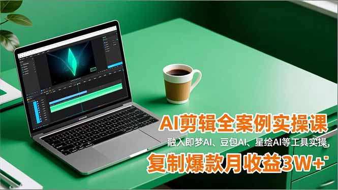 AI剪辑全案例实操课，融入即梦AI、豆包AI、星绘AI等工具实操，复制爆款月收益3W+-鑫源云网创