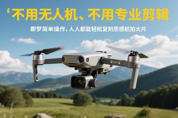 不用无人机、不用专业剪辑，即梦简单操作，人人都能轻松复刻质感航拍大片-鑫源云网创