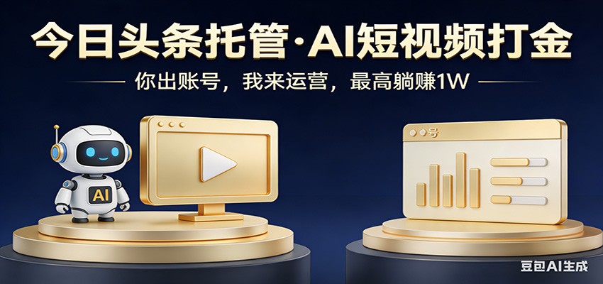 头条号AI托管，我提供作品，你提供账号，每天5分钟发布，小白躺赚3000+-鑫源云网创