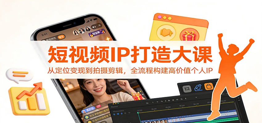 短视频IP打造大课：从定位变现到拍摄剪辑，全流程构建高价值个人IP-鑫源云网创