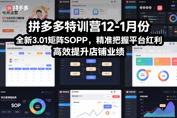 拼多多特训营12-1月份，全新3.01矩阵Sop，精准把握平台红利，高效提升店铺业绩-鑫源云网创