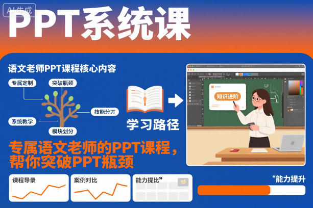 PPT系统课，专属语文老师的PPT课程，帮你突破PPT瓶颈-鑫源云网创