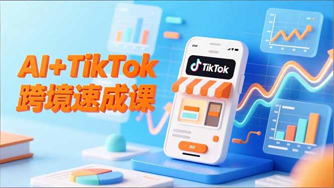 AI+TikTok跨境速成课，智能翻译、店铺定位、流程拆解，7天高效上线运营-鑫源云网创