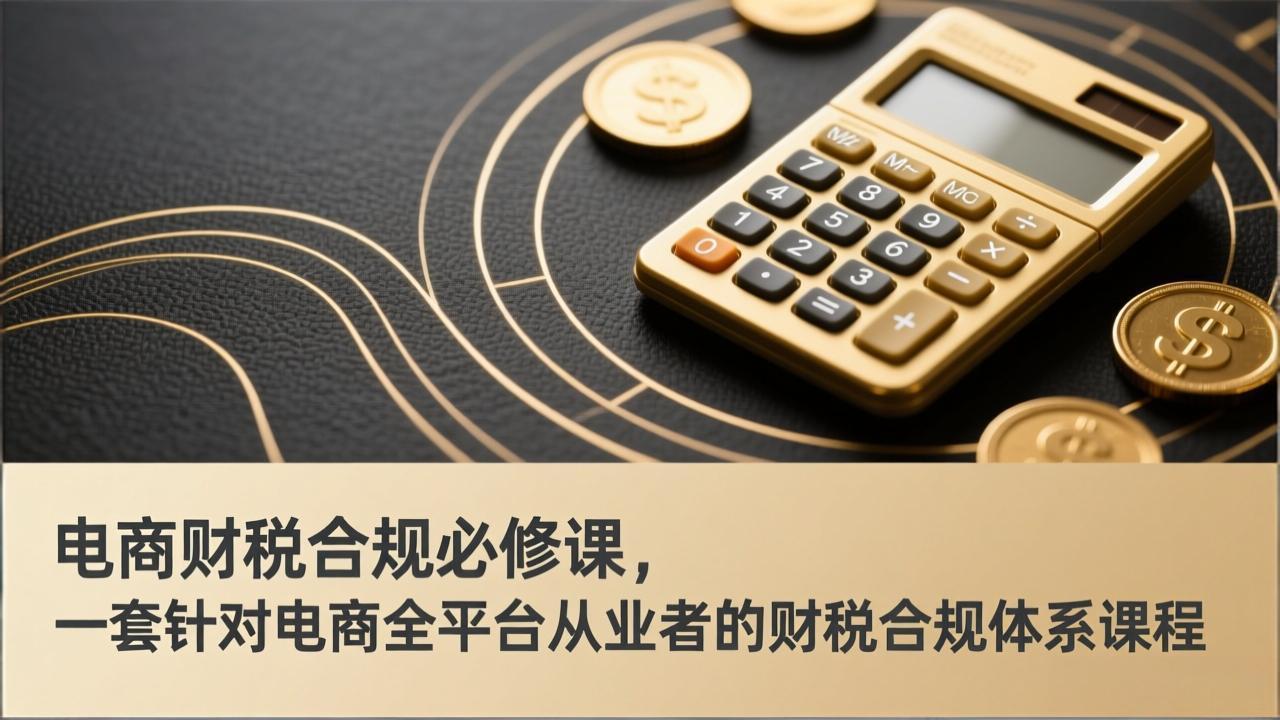 电商财税合规必修课，是一套针对电商全平台从业者的财税合规体系课程-鑫源云网创