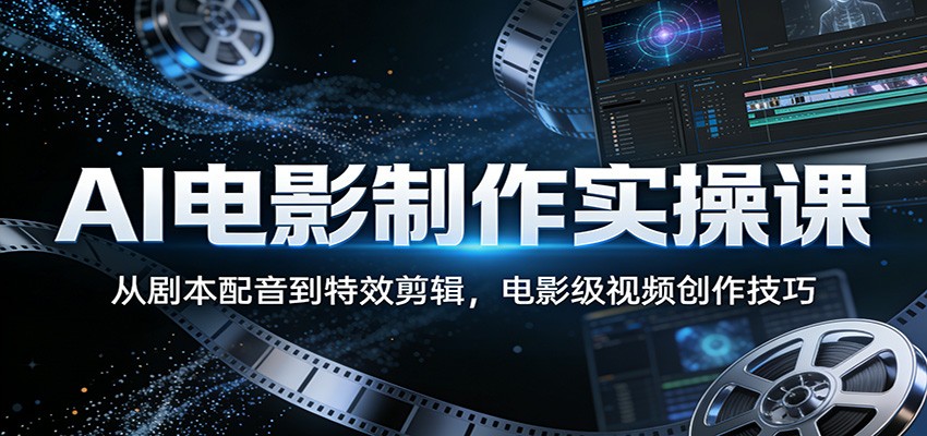 AI电影制作实操课：从剧本配音到特效剪辑，电影级视频创作技巧-鑫源云网创