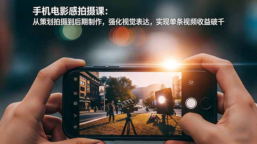 手机电影感拍摄课：从策划拍摄到后期制作，强化视觉表达，实现单条视频收益破千-鑫源云网创