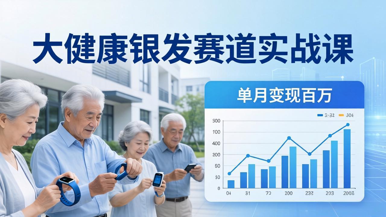 大健康银发赛道实战课:拆解视频号线索型 IP 单月变现百万逻辑,教你精准获客高效变现-鑫源云网创