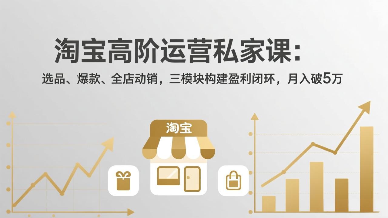 淘宝高阶运营私家课：选品、爆款、全店动销，三模块构建盈利闭环，月入破5万(更新26年2月-鑫源云网创