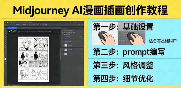利用Midjourney AI人工智能轻松创作漫画插画教程，零基础创作完整漫画插画-鑫源云网创