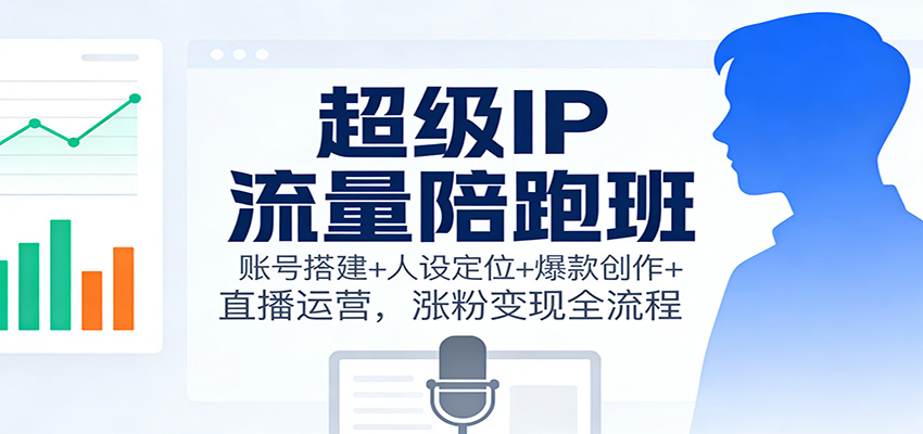 超级IP流量陪跑班：账号搭建+人设定位+爆款创作+直播运营，涨粉变现全流程-鑫源云网创