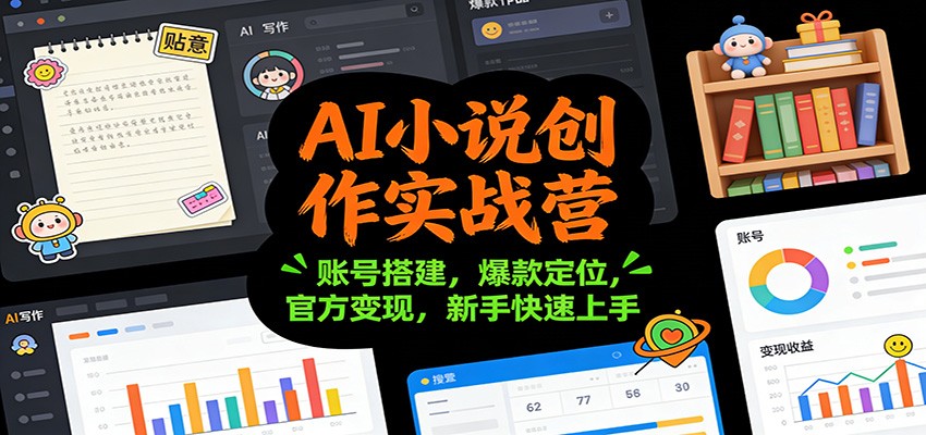 AI小说创作实战营：账号搭建，爆款定位，官方变现，新手快速上手-鑫源云网创