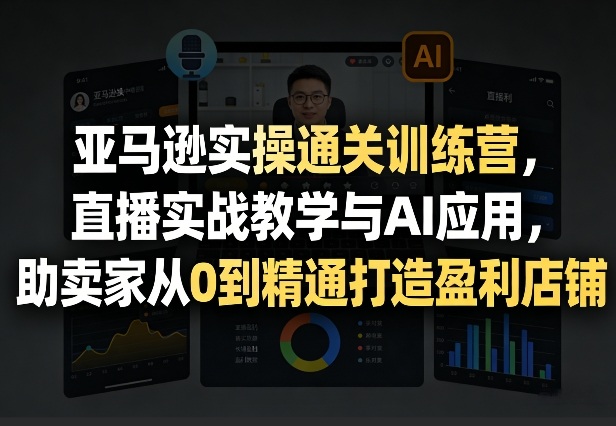 亚马逊实操通关训练营，直播实战教学与AI应用，助卖家从0到精通打造盈利店铺(更新4月2日)-鑫源云网创