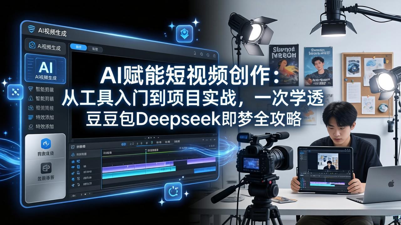 AI赋能短视频创作：从工具入门到项目实战，一次学透豆包Deepseek即梦全攻略-鑫源云网创