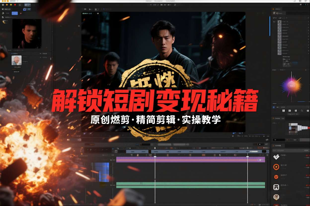 短剧拉新之原创燃剪精简剪辑实操课，解锁短剧变现秘籍-鑫源云网创