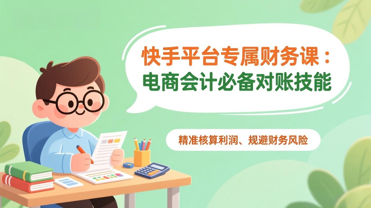 快手平台专属财务课：电商会计必备对账技能，精准核算利润、规避财务风险-鑫源云网创