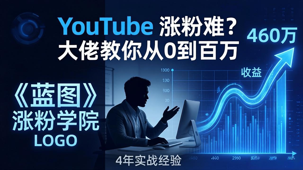 YouTube 涨粉难?《蓝图涨粉学院》:4 年赚 460 万的大佬教策略,从0到百万有路径!-鑫源云网创