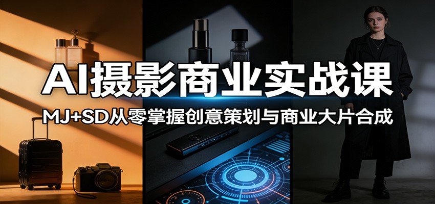 AI摄影商业实战课：MJ+SD从零掌握创意策划与商业大片合成-鑫源云网创