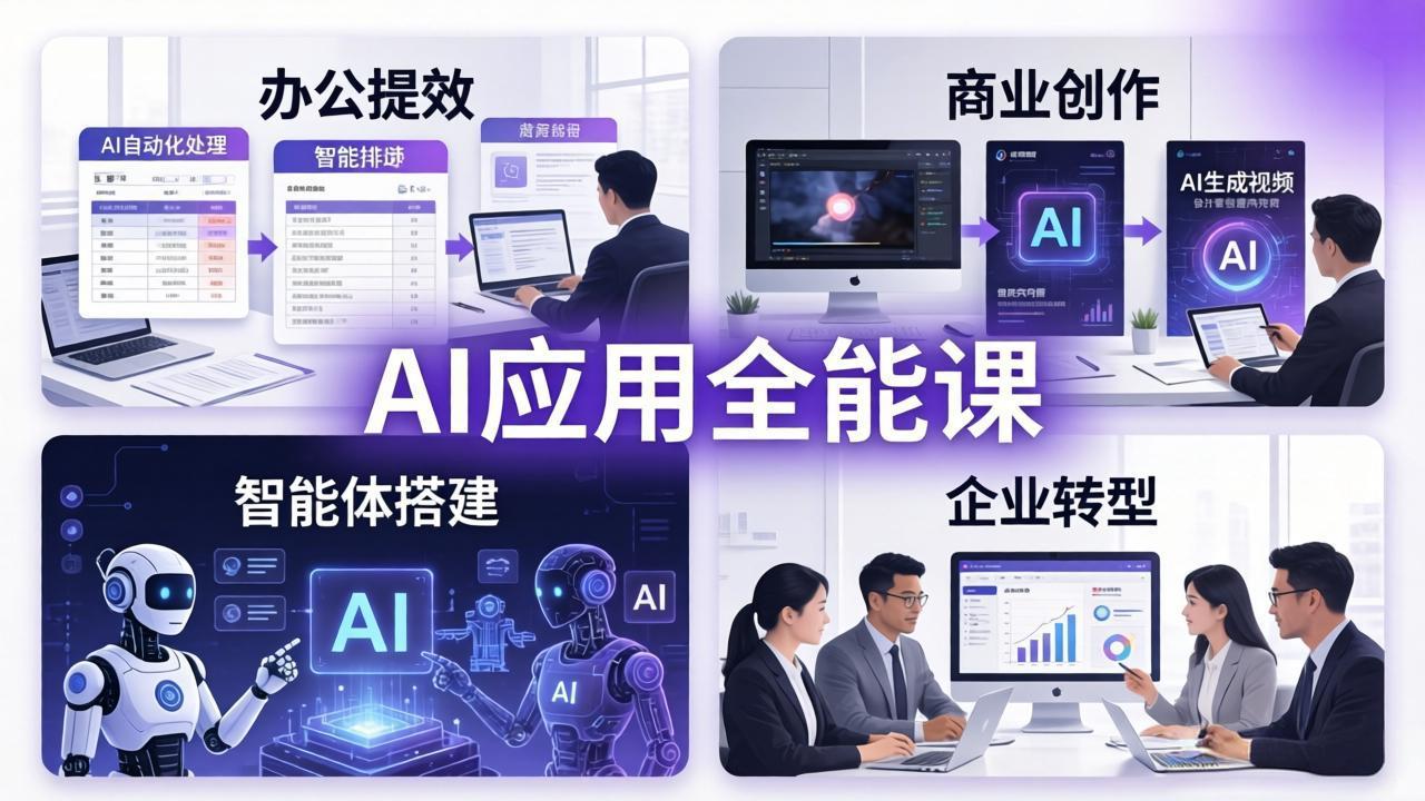 AIGC 应用师全能课-更新：办公提效、商业创作、智能体搭建、企业转型，一站式学会AI应用-鑫源云网创