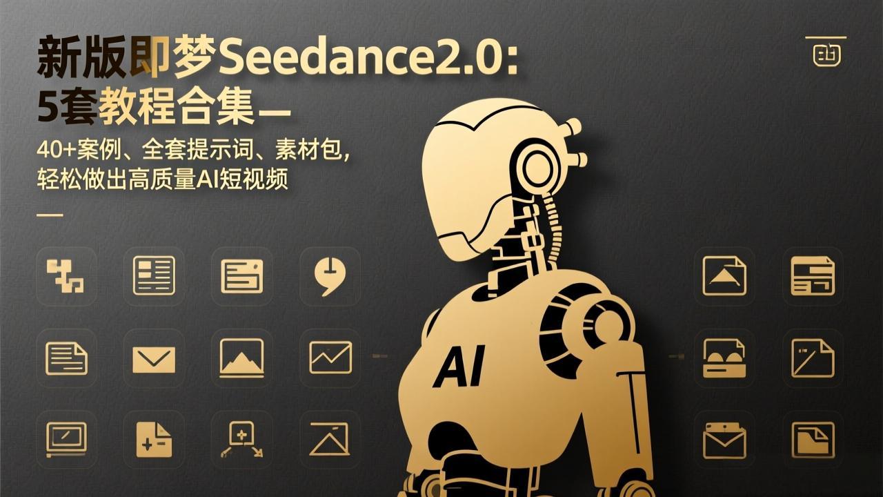 新版即梦Seedance2.0：5套教程合集，40+案例、全套提示词、素材包，轻松做出高质量AI短视频-鑫源云网创
