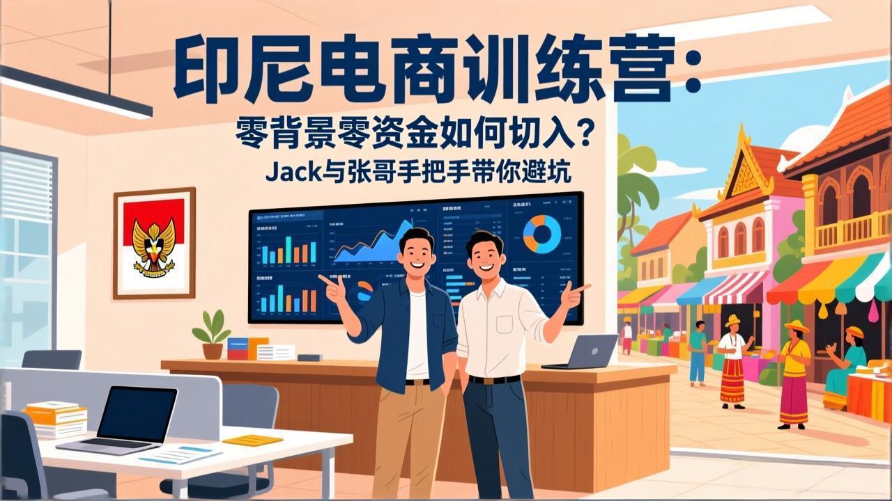 印尼电商训练营：零背景零资金如何切入？Jack与张哥手把手带你避坑-鑫源云网创