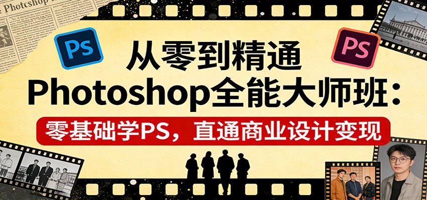 从零到精通Photoshop全能大师班：零基础学PS，直通商业设计变现-鑫源云网创