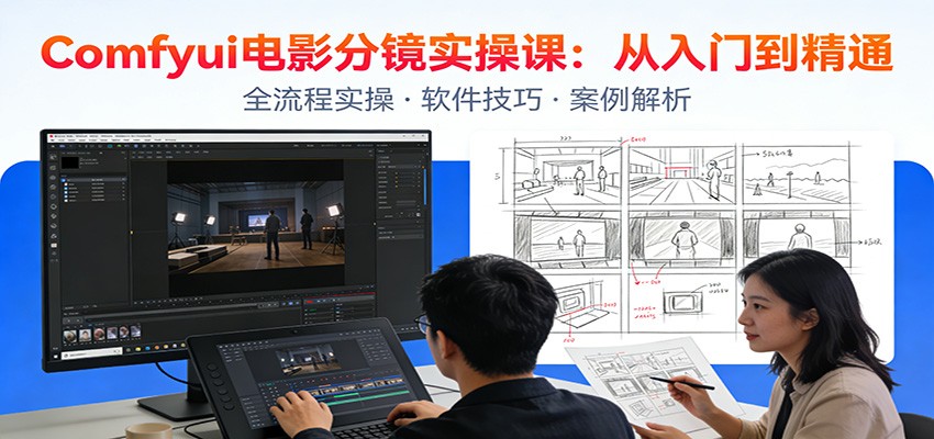 ComfyUI电影分镜实操课：分镜一致性，全流程AI视频制作，零基础也能做专业分镜-鑫源云网创
