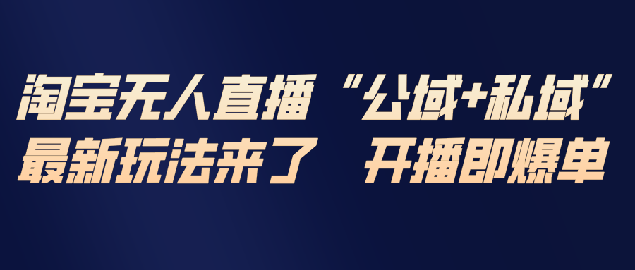 淘宝无人直播最新玩法，包含私域和公域两种玩法-鑫源云网创