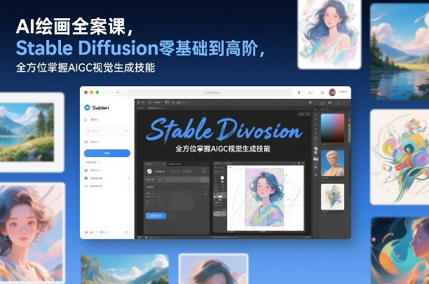 AI绘画全案课，Stable Diffusion零基础到高阶，全方位掌握AIGC视觉生成技能-鑫源云网创