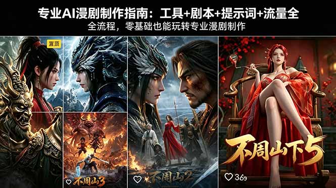 专业AI漫剧制作指南：工具+剧本+提示词+流量全流程，零基础也能玩转专业漫剧制作-鑫源云网创