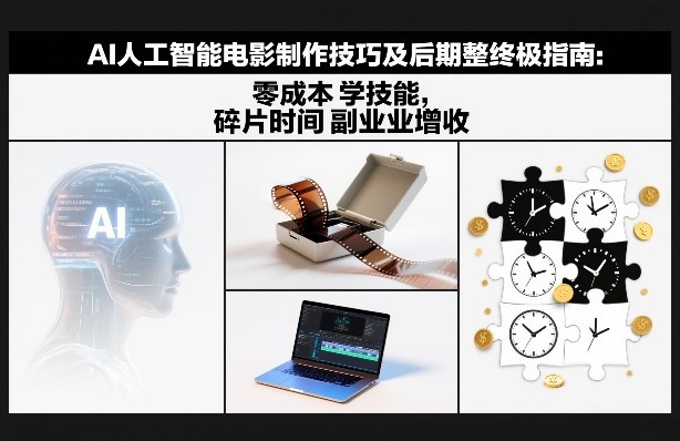 AI人工智能电影制作技巧及后期完整终极指南：零成本学技能，碎片时间副业增收-鑫源云网创