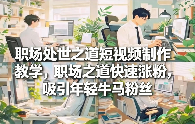 职场处世之道短视频制作教学，职场之道快速涨粉，吸引年轻牛马粉丝-鑫源云网创