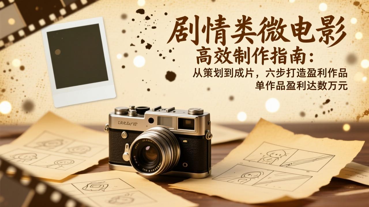 剧情类微电影高效制作指南：从策划到成片，六步打造盈利作品，单作品盈利达数万元-鑫源云网创