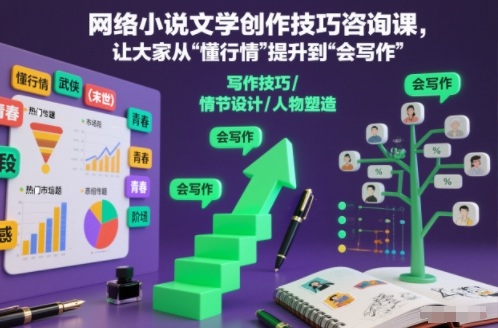 网络小说文学创作技巧咨询课，让大家从“懂行情”提升到”会写作”的高度-鑫源云网创