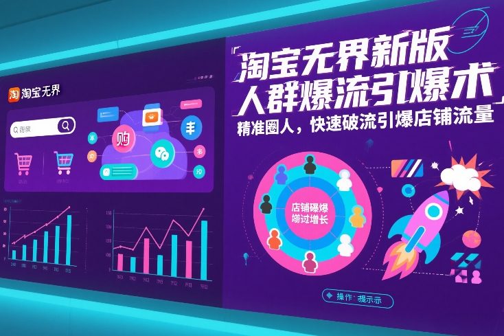淘宝无界新版人群爆流引爆术，精准圈人，快速破流引爆店铺流量-鑫源云网创