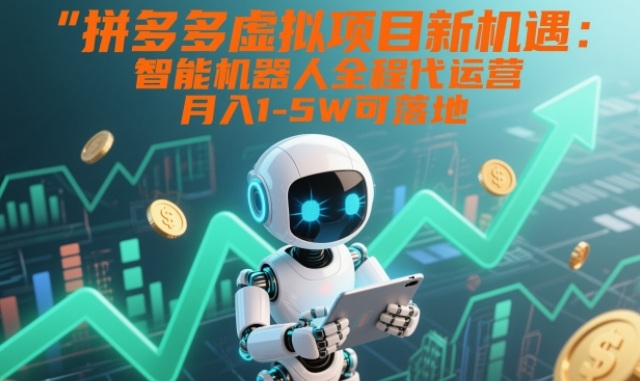 拼多多虚拟项目新机遇：智能机器人全程代运营，月入1-5W可落地【揭秘】-鑫源云网创
