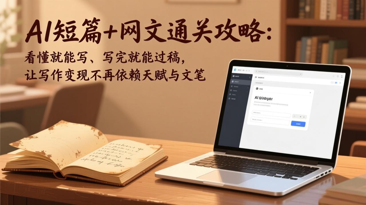 AI短篇+网文通关攻略：看懂就能写、写完就能过稿，让写作变现不再依赖天赋与文笔-鑫源云网创