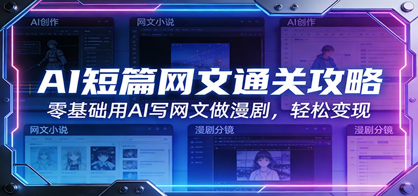 AI短篇网文通关攻略：零基础用AI写网文做漫剧，轻松变现-鑫源云网创