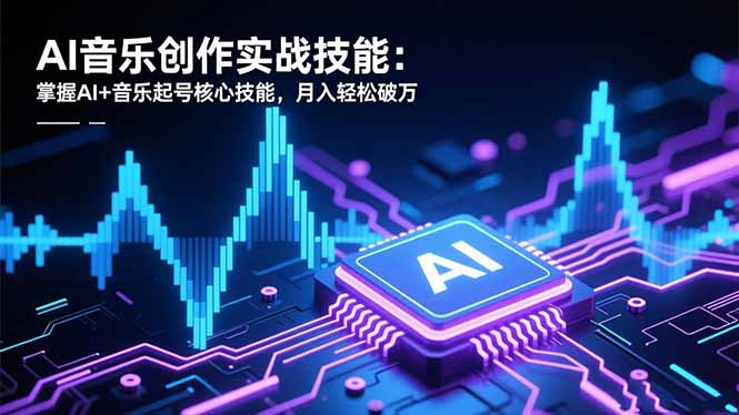 AI音乐创作实战技能：掌握AI+音乐起号核心技能，月入轻松破万-鑫源云网创