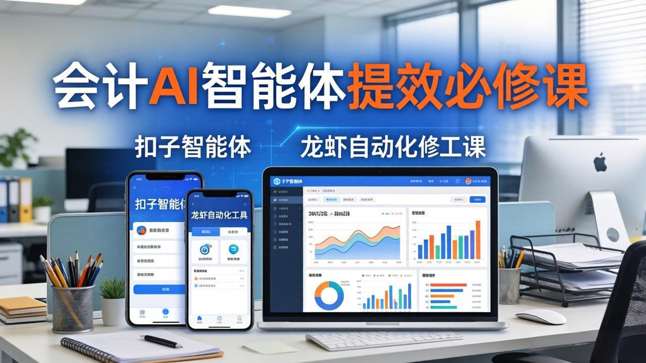 财务会计AI智能体提效必修课：扣子智能体+龙虾自动化+报表分析，一站式提升财务工作效率-鑫源云网创