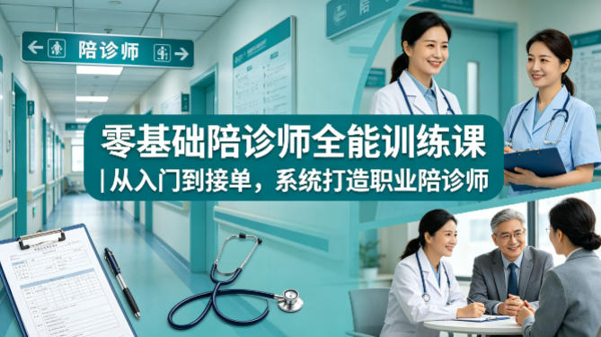 零基础陪诊师全能训练课｜从入门到接单，系统打造职业陪诊师-鑫源云网创
