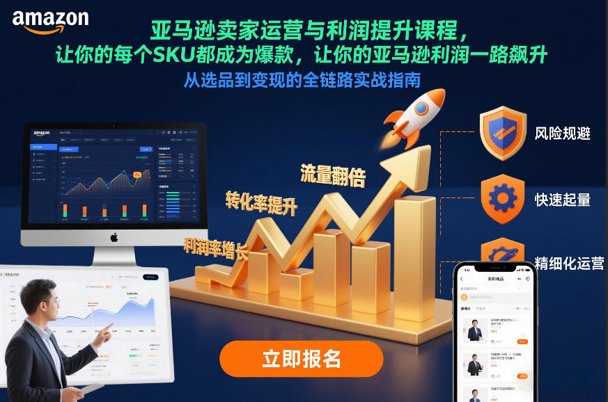 亚马逊卖家运营与利润提升课程，让你的每个SKU都成为爆款，让你的亚马逊利润一路飙升(更新12月)-鑫源云网创